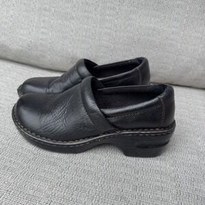 BOC Born Concept Shoes Peggy Slip On Wedge Mule Clogs Black Leather | Womens 8 M